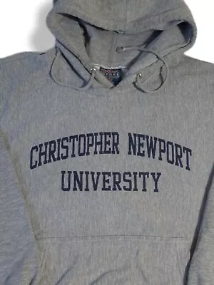 Grey Mens Hoodie USA Christopher Newport University Hooded Sweatshirt Size M • £9