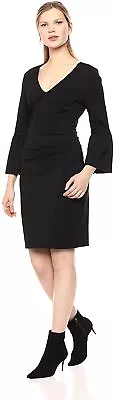 Nicole Miller Artelier BLACK Ponte Bell Sleeve Dress US X-Large • $34.70