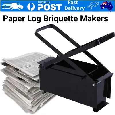 Paper Briquette Log Maker For Fire Place BBQ Press News Paper Brick Block Maker • $40.98