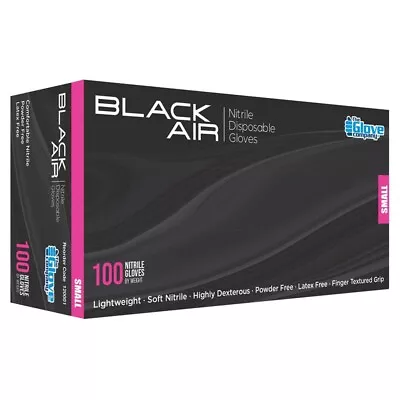 Tgc Black Air Disposable Nitrile Gloves - 100pk - Small - 120001 • $36