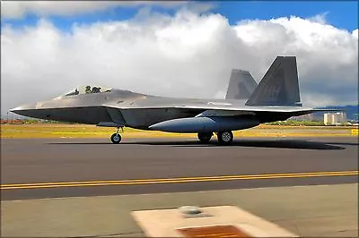 Poster Many Sizes; F-22 Raptor Lands At Joint Base Pearl Harbor Hickam Hawaii • $24.03