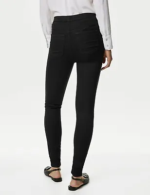 EX M&S Ladies Pull On High Waisted Cotton Jeggings  Stretch Marks Spencer • £11.49