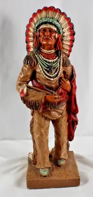 Universal Statuary Corp 1976 Chicago 15 3/4'  Tall Resin Native American Chief • $62.49