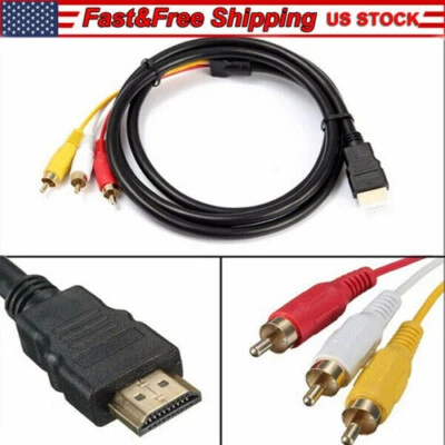 $5.99 • Buy HDMI Male To 3 RCA Video Audio AV Component Converter Adapter Cable HDTV 1080