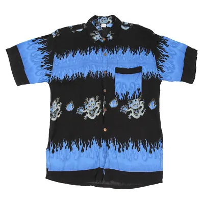 £19.99 • Buy Vintage Chinese Dragon Shirt | Medium | Retro Graphic Collar Button Up Y2K 00s