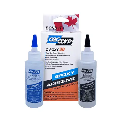 Epoxy Glue C-POXY 30 By CECCORP (8.5 Oz. Combined) – 2 Part 30-Minute Adhesive • $28.20