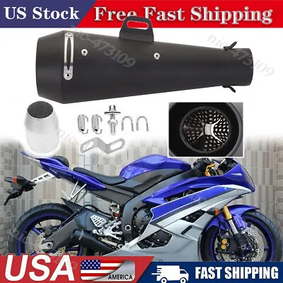 For Motorcycle GSXR 750 YZF R6 ABS M4 GP Slip On Exhaust Black Muffler Pipe • $45.03