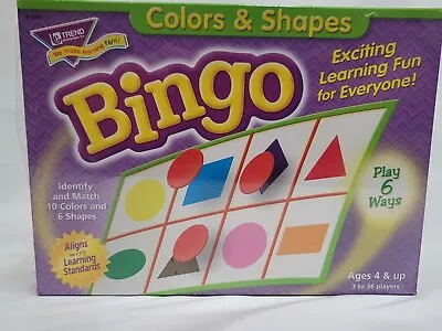 Trend Enterprises Colors And Shapes Bingo Game Alligns With Learning Standards • $4.39