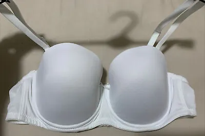 M&S Strapless 5 Ways To Wear Balcony Bra In WHITE In Size 36DD • £11.99