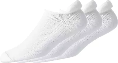 FootJoy Mens ComfortSof Roll-Top 3-Pack Socks White Size 7-12 • $11.61