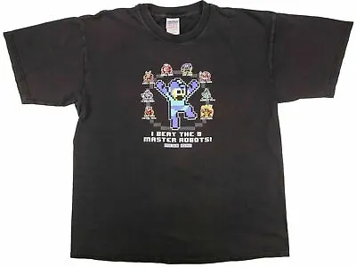 I BEAT THE 8 MASTER ROBOTS! Vintage MEGA MAN T Shirt 1990s VIDEO GAME Large • $17.99