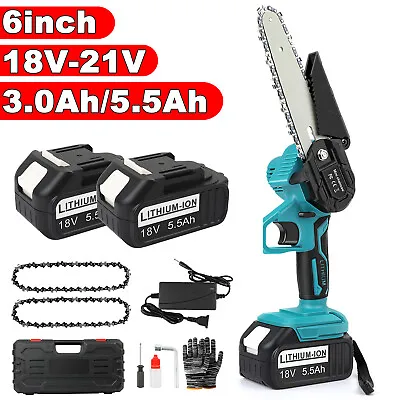 6 In Mini Handheld Electric Chainsaw Cordless Chain Saw Wood Cutter Rechargeable • $37.99