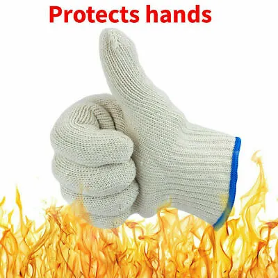 BBQ Grill Gloves Fireproof 282℃ Extreme Heat Resistant Silicone Non-Slip Oven AU • $19.99