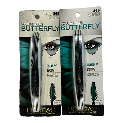 L'Oreal Voluminous Butterfly Fanned Out Volume Mascara (Black Brown) LOT OF 2 • $15.95