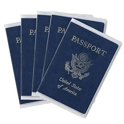 	5 Pack Clear Passport Cover Arsmat Clear Passport Holder Travel Document	 • $11.09