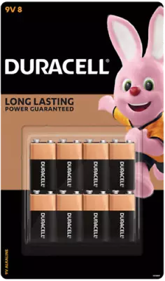 Genuine 9V Duracell Coppertop Alkaline Battery Batteries 2/4/6/8 Brand New • $10.77