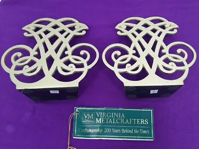 Virginia Metalcrafters Thomas Jefferson Cipher Brass Bookends 1987 Monticello • $30