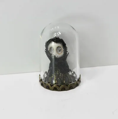 Dollhouse Miniature Shrouded Skull In A Glass Dome For Halloween • $13.99