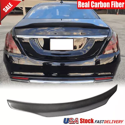 For Mercedes Benz W222 S400 S550 S63 S65 AMG Real Carbon Rear Trunk Spoiler Wing • $156.74