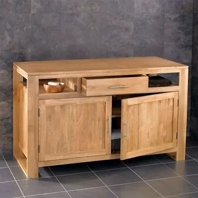 Cube Solid Natural Oak Vanity Cabinet • £200