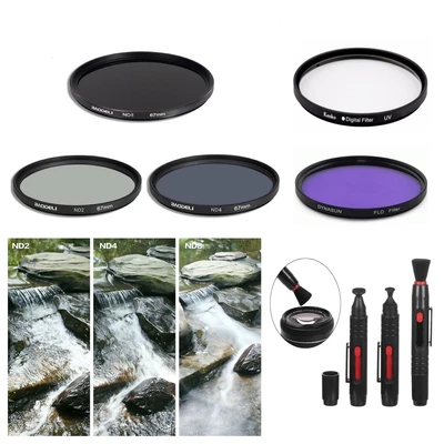 $27.49 • Buy SA45 49mm UV CPL Neutral-Density ND 2 4 8 Filter Bundle Set Brush For Sony Lens