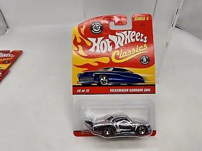 Hot Wheels Volkswagen Karmann Ghia Chrome Series 4 Classics 40th Anniversary • $13.99