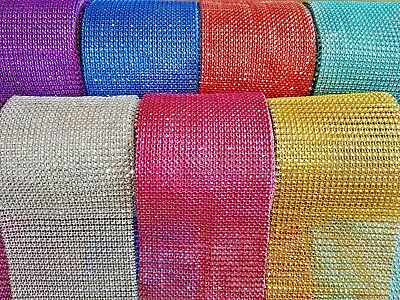 Metre Multi-Coloured Diamante  Diamond Rhinestone Effect Ribbon Trim Mesh Cake • £0.99