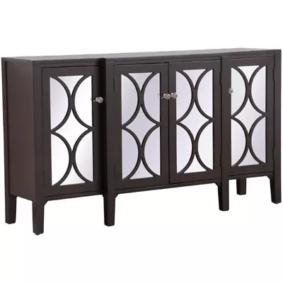 Elegant Decor Modern 4 Door 60  Accent Sideboard In Hand Painted Dark Walnut • $634.99