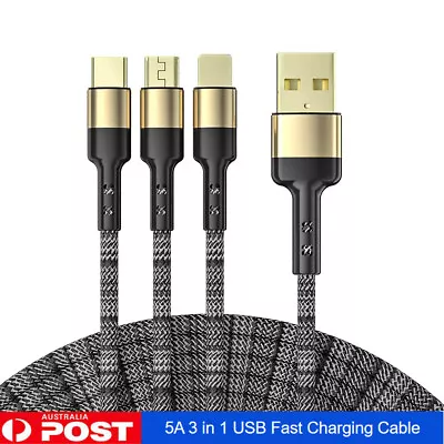 Multi Charging Cable 5A 3 In 1 Multiple USB Super Fast Long Charging Cable Cord • $6.99