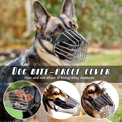 £16.84 • Buy Aggressive Wire Basket Dog Muzzle Large Breeds German Shepherd Anti-bark Muzzle