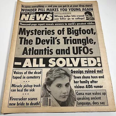 Weekly World News December 22 1987 Vol 9 Issue 11 Atlantis Bigfoot UFOs • $19.99