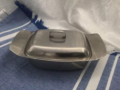 £5 • Buy Vintage Stainless Steel Lidded Butter Dish. Retro Cafe. Table Service, Breakfast