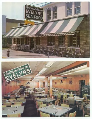 Belmar NJ Evelyn's Sea Food Restaurant Lot Of 2 Vintage Postcards New Jersey • $3.99