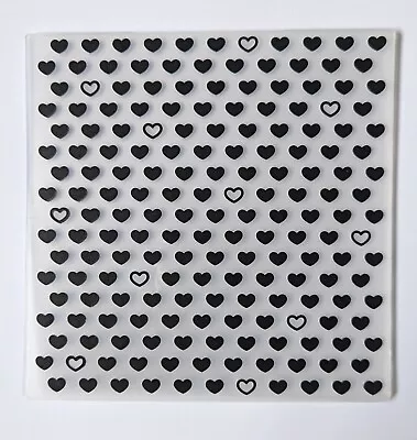 Embossing Folder - 6  X 6  - HEARTS - LOVE - BACKGROUND - Crafting • £4.99