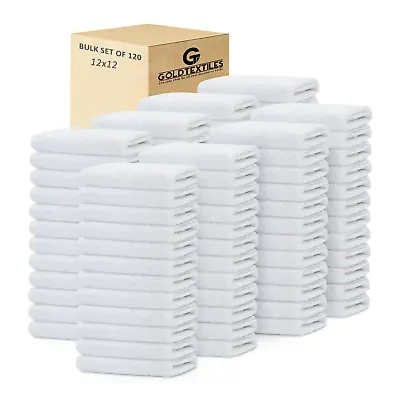 Terry Cloth Rags Towels Set Cotton Blend Washcloth 12x12 In Towel Pack Of 60120 • $44.99