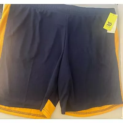 All In Motion Blue And Gold Mesh Shorts Moisture Wicking Size 2x • $5.95