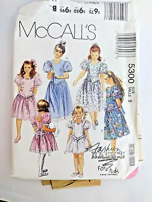 Vintage Sewing Pattern McCall's 5300 Children's & Girls' Dress In 2 Lengths • $3.95