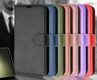 For Samsung Galaxy S24 S23 FE S22 S21 Ultra Plus Case Leather Wallet Phone Cover • £6.99