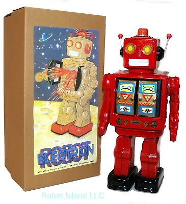 ME100 Rotatomatic Tin Toy Robot Battery Operated Red Electron Robot • $29