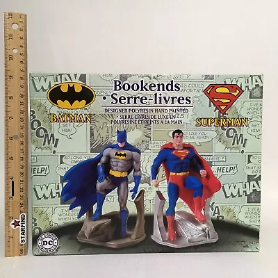 Superman VS Batman Bookends DC Comics USED? GOOD Monogram Hand-Painted Polyresin • $359.99