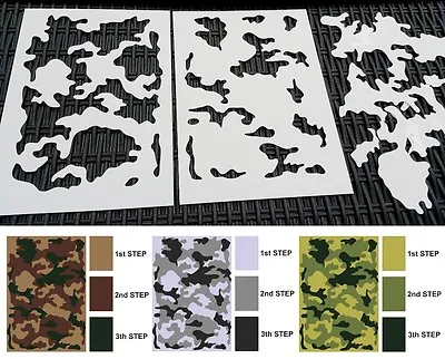 £13.95 • Buy Set Of 2pcs Camouflage Airbrush Stencils Army Tank Gun Decoration Mylar Reusable