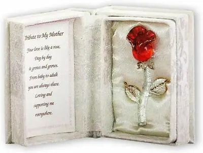 £9.63 • Buy Red Flower Crystal Presents For Mum Mother's Day Luxury Birthday Ornament New