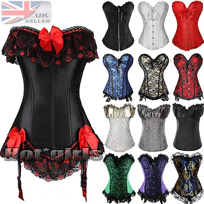 Sexy Corset Basque Steampunk Lingerie Boned Lace-up Bustier Plus Size Costume UK • £19.79