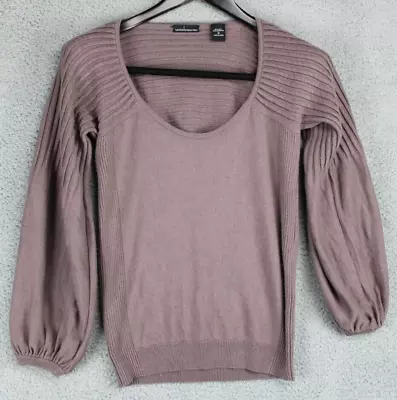 Moda International Sweater Top Women's Size M Brown Lightweight Long Sleeve • $13.99