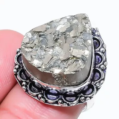 Magnetite Pyrite Gemstone Handmade 925 Sterling Silver Jewelry Ring Sz 9(US) • $10.44