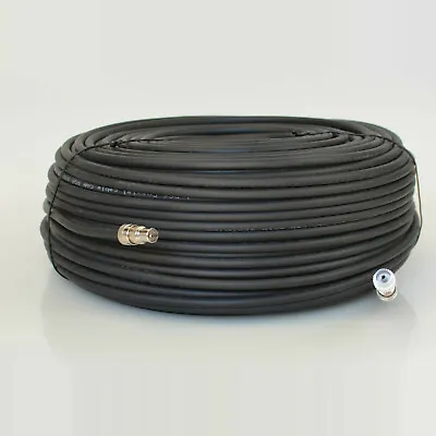 5M Black RG6 Magic Eye Cable Coax TV Link RF Aerial Wall Socket For Sky • £6.99