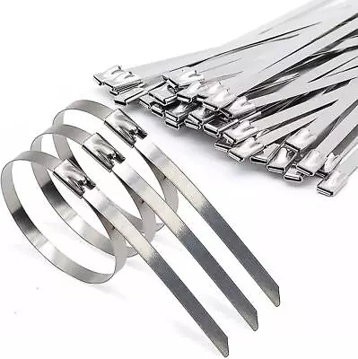 £3.99 • Buy Stainless Steel Cable Ties – Marine Grade 316 - Metal Tie Wraps Zip Tie Exhaust