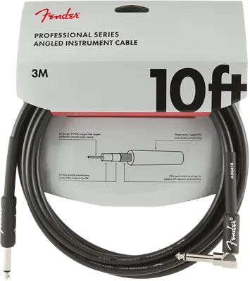 Fender Professional Guitar/Instrument Cable Straight-Right Angle 10' Ft • $19.58