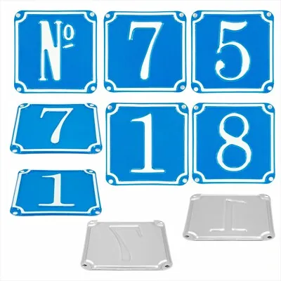French Traditional Blue House Number Door Gate Plate Metal Sign Plaque 4.4 X4.4  • £7.55
