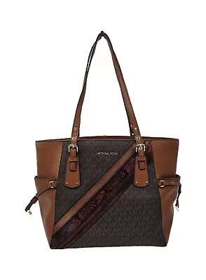 Michael Kors Voyager East West Signature Large Brown Tote Shoulderbag PRE-OWNED  • $78.74